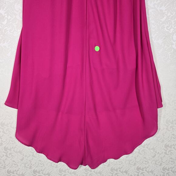 Adrienne Vittadini Maxi Slip Dress 8 Fuschia Pink V Neck Spaghetti Straps READ - Picture 7 of 13